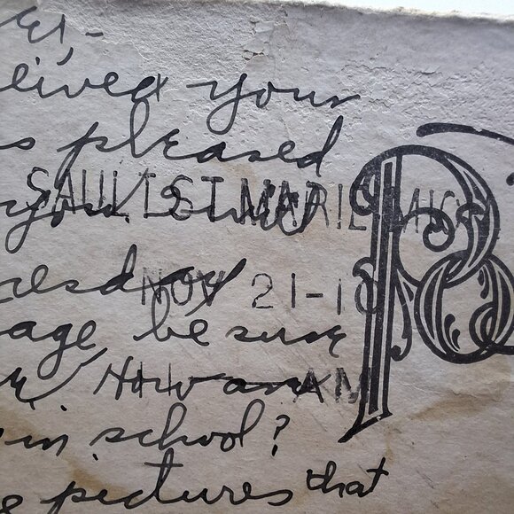 Loretto Academy Sault Ste Marie Michigan Antique Postcard Handwritten Soo Church - Picture 3 of 10